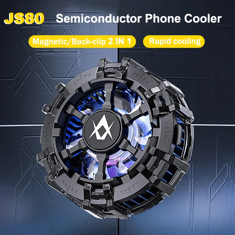 Js80 Mobile Phone Cooler Magnetic/back Clip 2 In 1 Semiconductor Cooling Fan For Iphone Android Cool Radiator