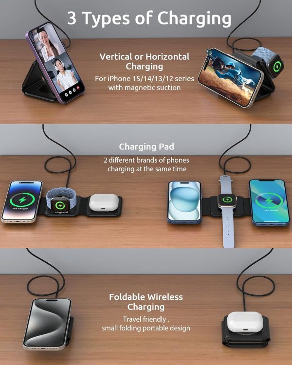 3 In 1 Foldable Wireless Charger Fast Magnetic Charger