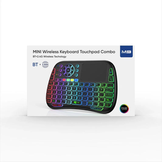 M9 Bluetooth Mini Wireless Keyboard Mouse Combo 7 Backlit 2.4g