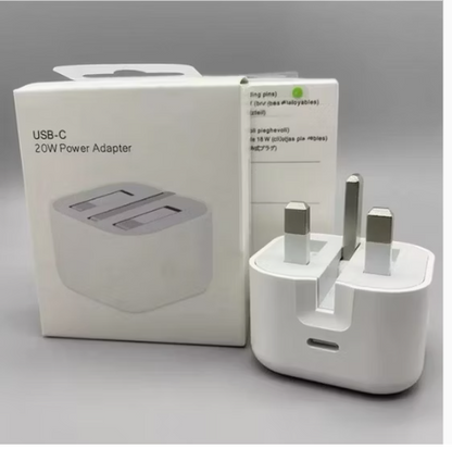 3 Pin Plug 20w Usb-c Power Adapter Fast Charging Type C