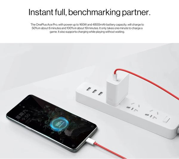 One 1+ Plus 160w Supervooc Super Fast Charging With Type C To C Charging Cable Flat Pin